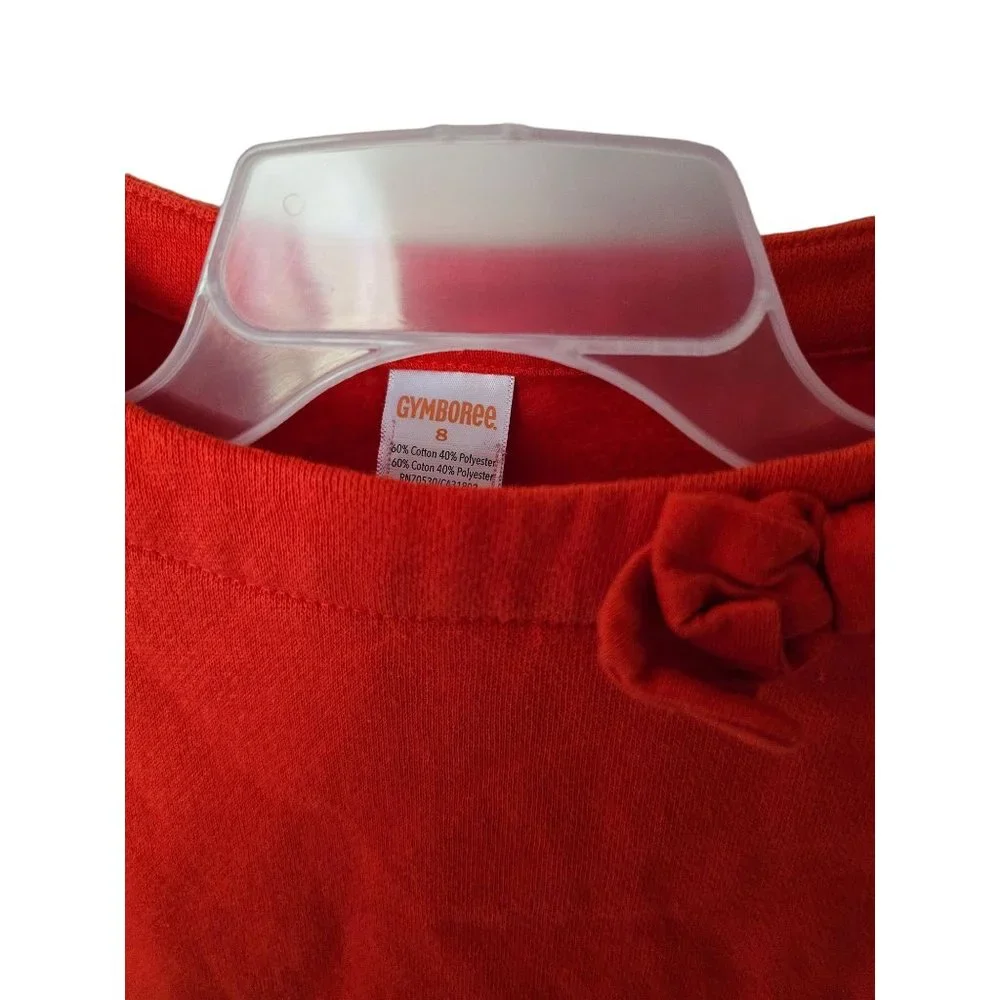Gymboree Fleece Sweatshirt Tunic‎ Top Orange size 8 Years Pockets
